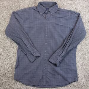 Proper Cloth Blue Micro Tartan Plaid Button Down Dress Shirt Mens 17